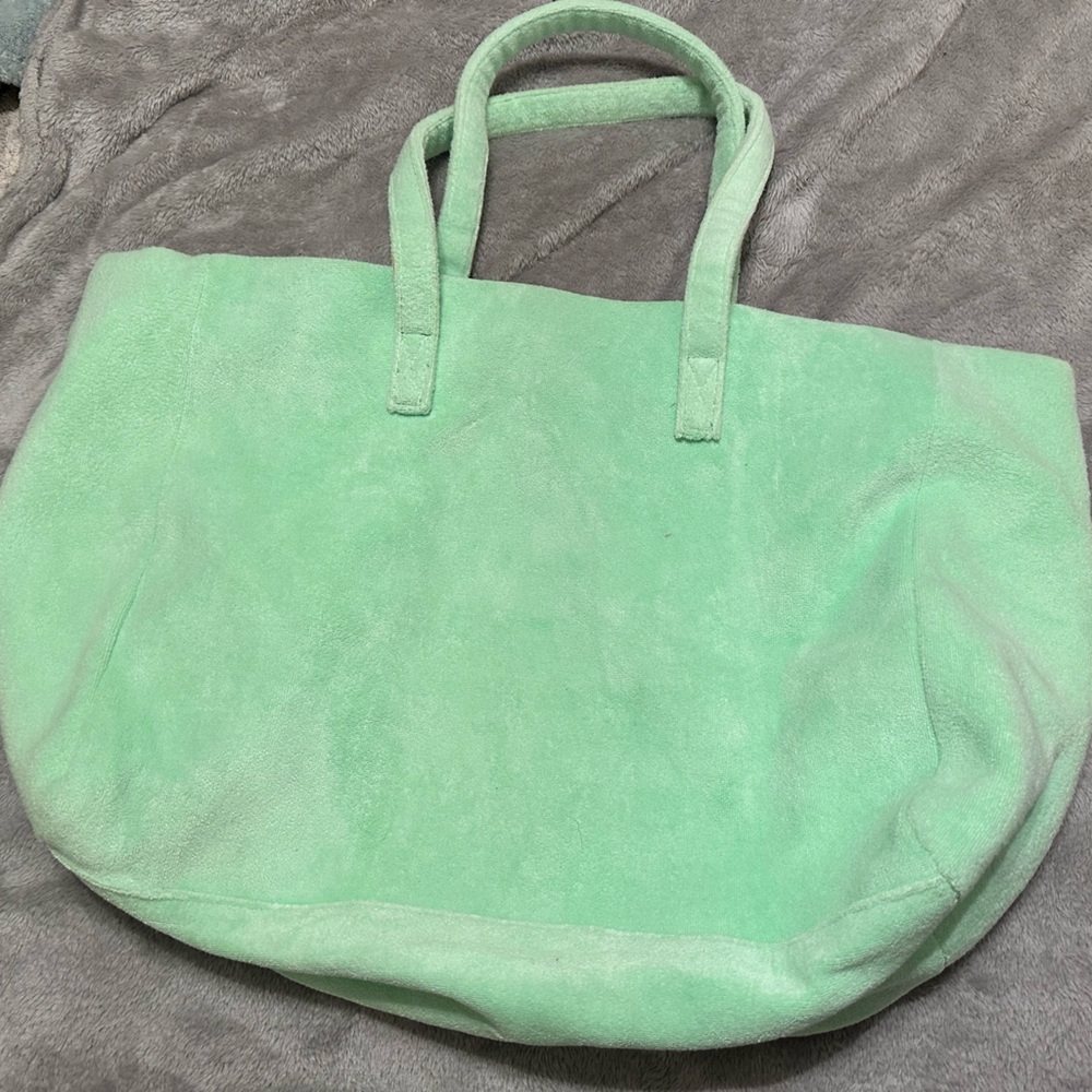 Stoney Clover Lane green terry tote
